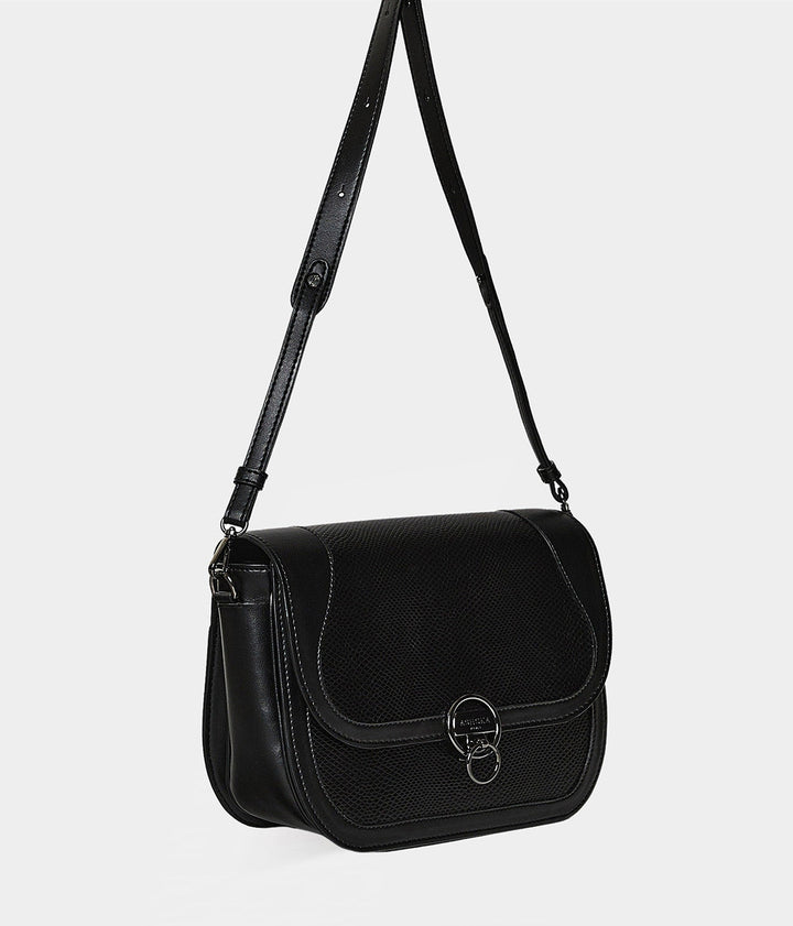 Sac à main Apple Skin Marilyn Amazone Lézard noir, sans cuir, éthique, écoresponsable, écologique, recyclé et sans cruauté.