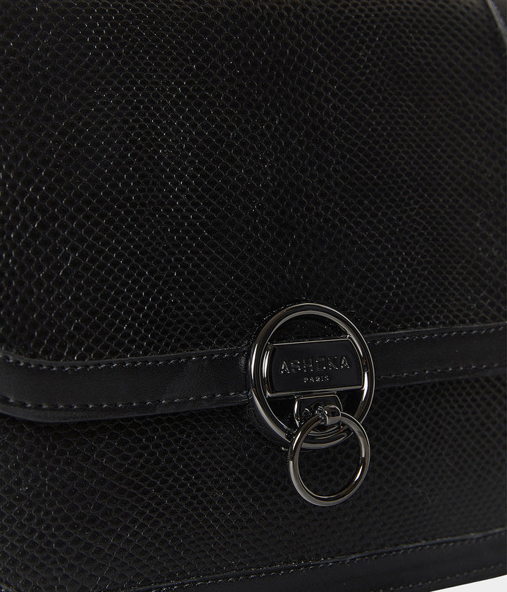 Sac à main Apple Skin Marilyn Amazone Lézard noir, sans cuir, éthique, écoresponsable, écologique, recyclé et sans cruauté.
