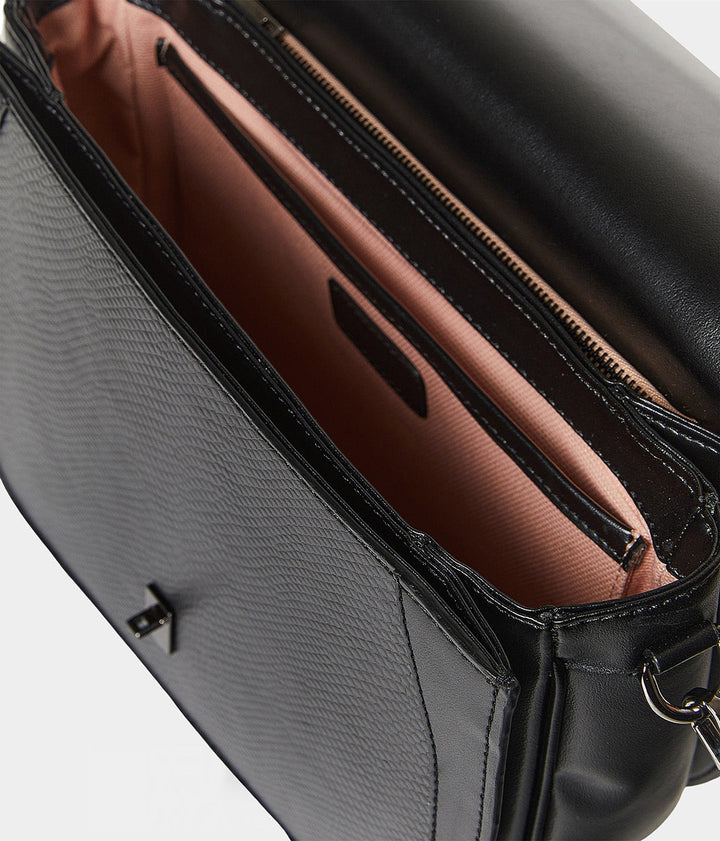 Sac à main Apple Skin Marilyn Amazone Lézard noir, sans cuir, éthique, écoresponsable, écologique, recyclé et sans cruauté.