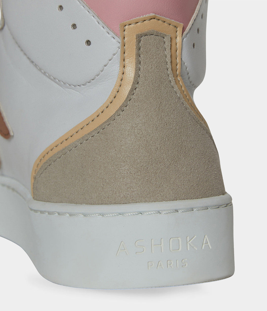 Sneaker montante biosourcée &amp; recyclée Mateo trio rose - basket éthique, écoresponsable et vegan.