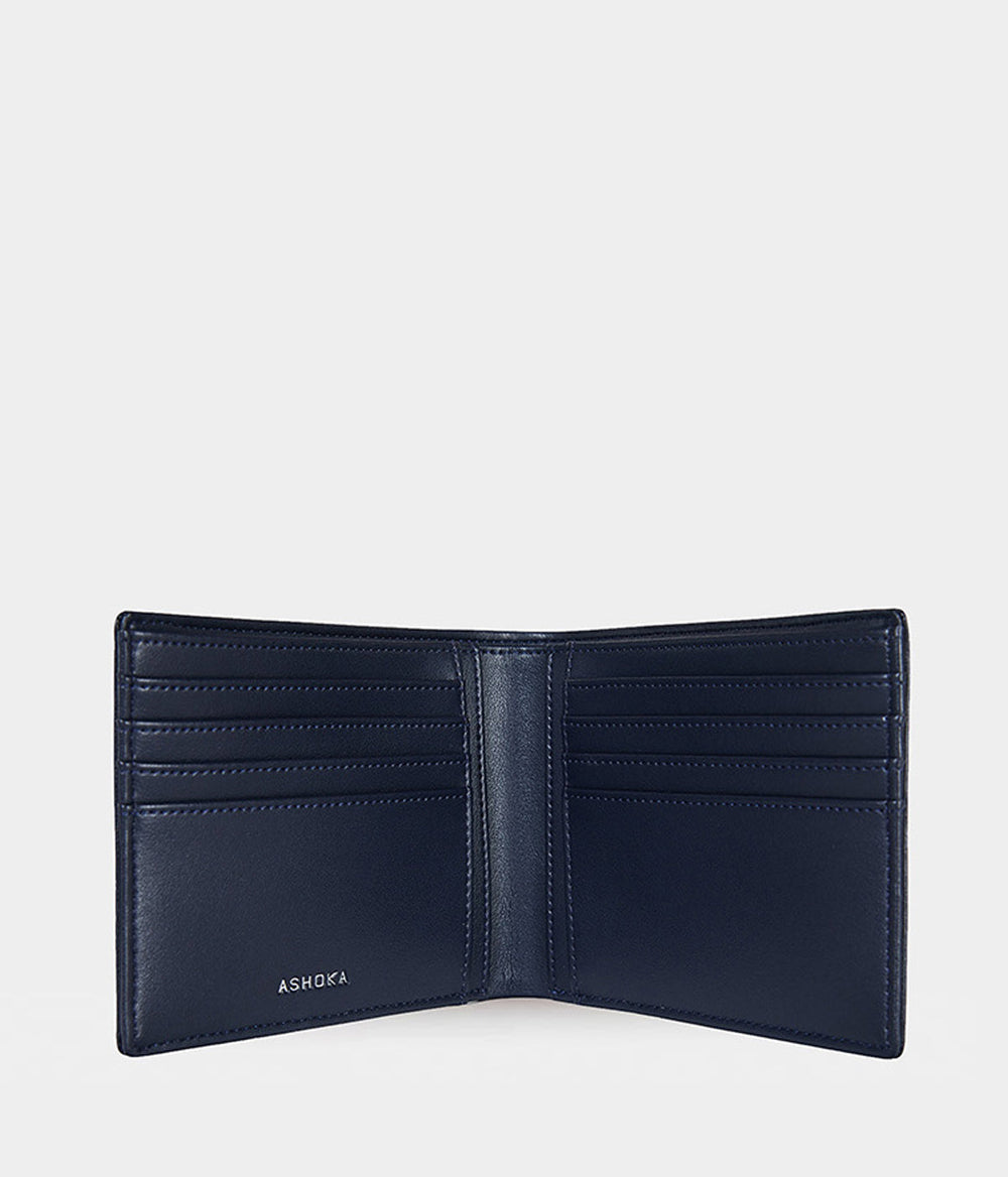 Portefeuille vegan Apple Skin homme bleu marine, sans cuir, Haute maroquinerie végane
