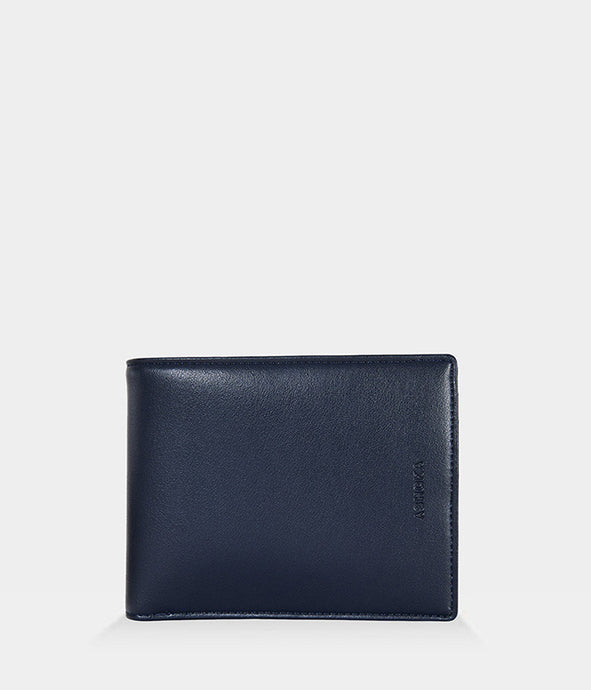 Portefeuille vegan Apple Skin homme bleu marine, sans cuir, Haute maroquinerie végane