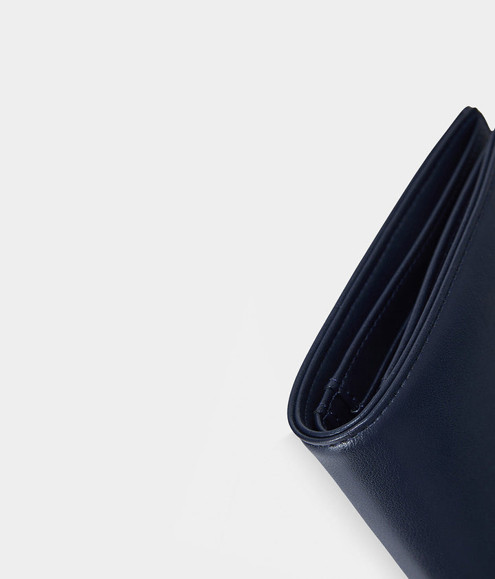 Portefeuille vegan Apple Skin homme bleu marine, sans cuir, Haute maroquinerie végane