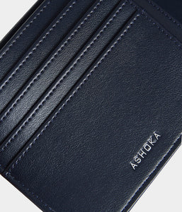 Portefeuille vegan Apple Skin homme bleu marine, sans cuir, Haute maroquinerie végane