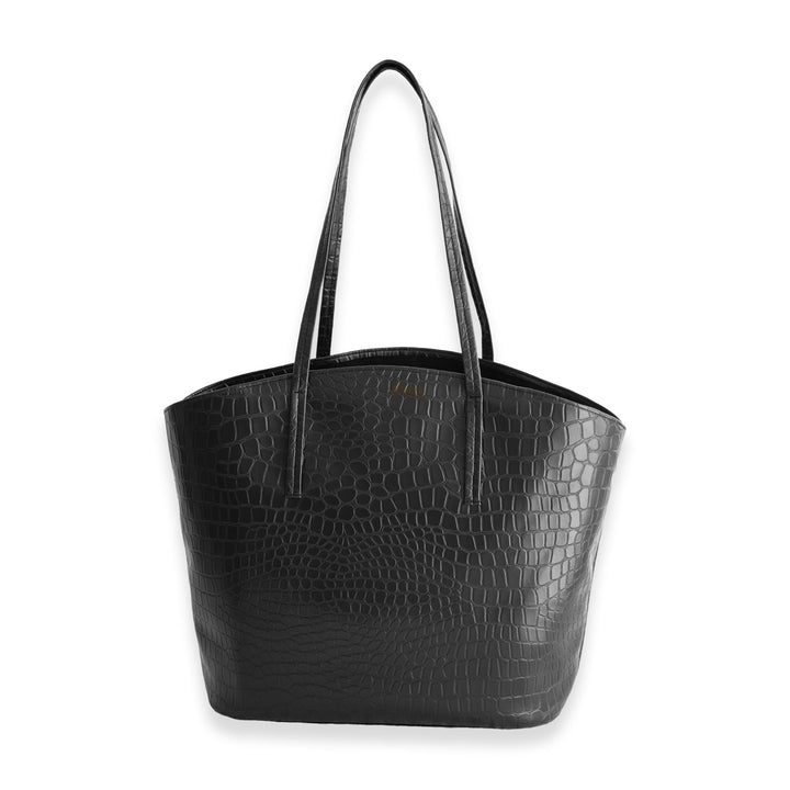 grand sac cabas vegan noir effet coco