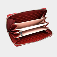 Load image into Gallery viewer, Portefeuille-Compagnon vegan Couture rouge, éthique écologique recyclé et  écoresponsable.