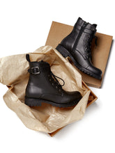 Load image into Gallery viewer, Vegan Women&#39;s Buckled Work Boots | Will&#39;s Vegan Store