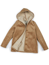 Load image into Gallery viewer, manteau daim vegan doublé shearling