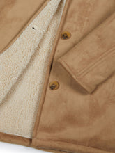 Load image into Gallery viewer, manteau daim vegan doublé shearling