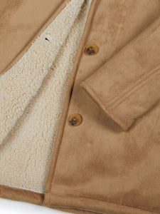 manteau daim vegan doublé shearling