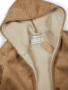 manteau daim vegan doublé shearling