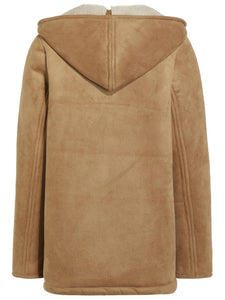 manteau daim vegan doublé shearling