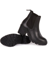 Load image into Gallery viewer, bottines noires talon plateau | Will&#39;s Vegan Store