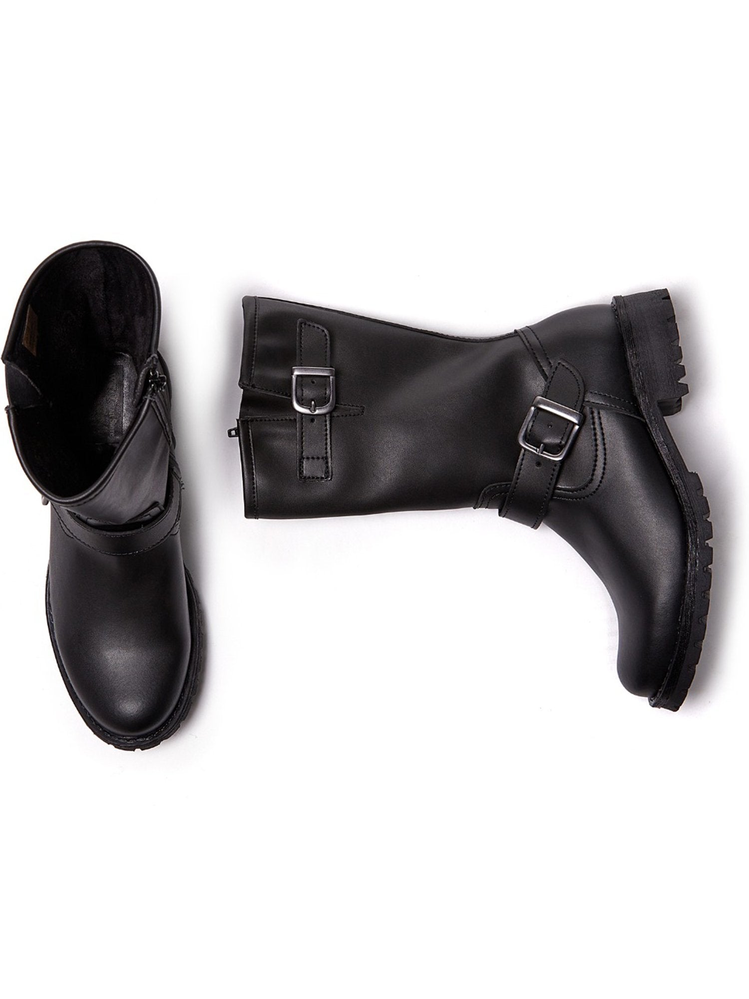 Bottes femme style motard noir on sale