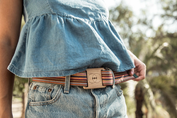 ceinture multicolore en coton recyclé