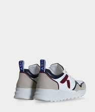 Charger l&#39;image dans la galerie, Running sneakers Lewis bordeaux et marine 3/4 arrière - Running éthique, écoresponsable et vegan.