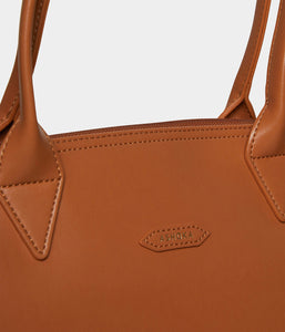 Sac cabas vegan pour femme Jolly Apple Skin caramel, sans cuir, éthique, écoresponsable, écologique, recyclé et sans cruauté