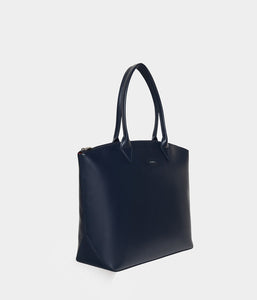 Sac cabas vegan pour femme Jolly Apple Skin bleu marine, sans cuir, éthique, écoresponsable, écologique, recyclé et sans cruauté