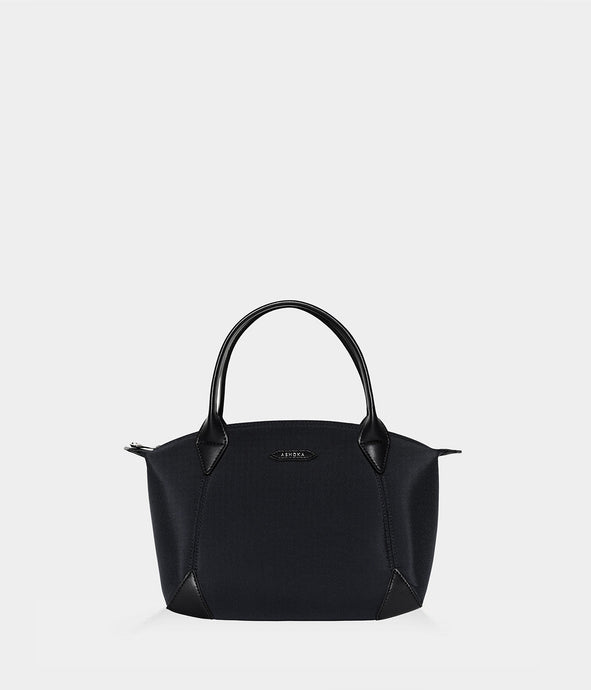 Sac à main vegan pour femme Pretty Apple Skin et Nylon recyclé noir sans cuir, éthique, écoresponsable, écologique, recyclé et sans cruauté
