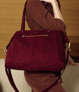 Sac Cabas Mia bordeaux vegan éthique et éco-responsable - Haute Maroquinerie vegan