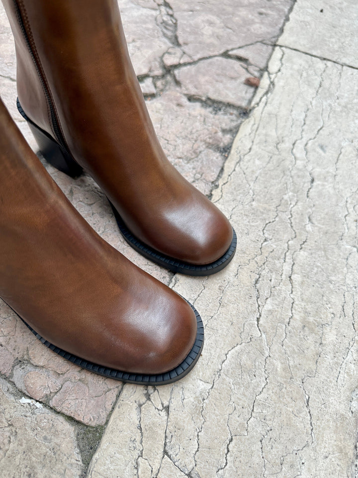 bottines vegan marron style vintage 70&
