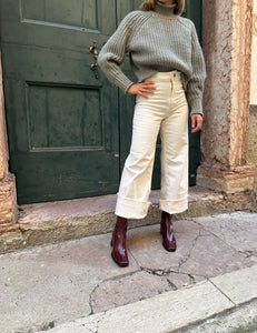 bottines en cuir vegan bordeaux vernis à talons