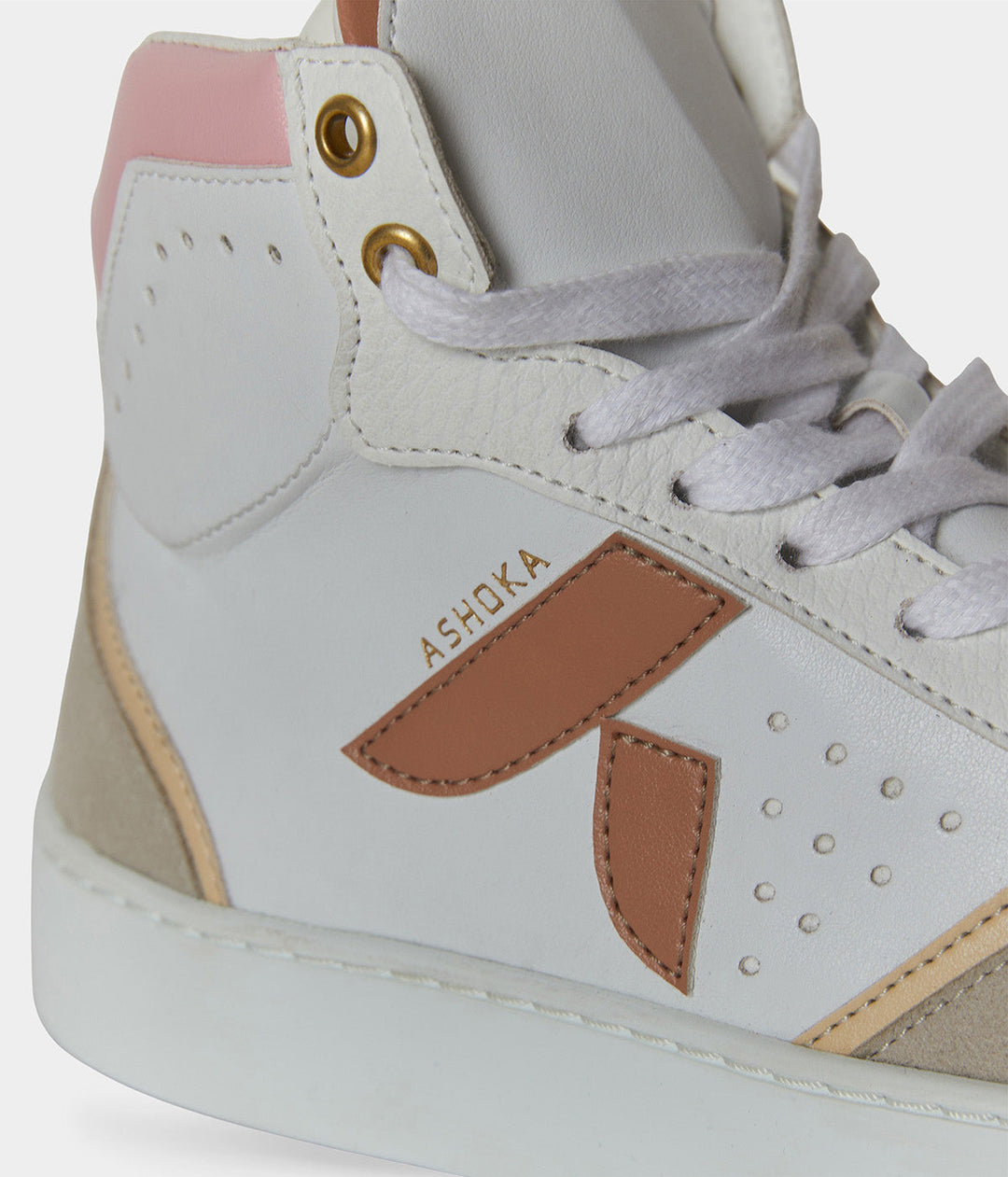 Sneaker montante biosourcée &amp; recyclée Mateo trio rose - basket éthique, écoresponsable et vegan.