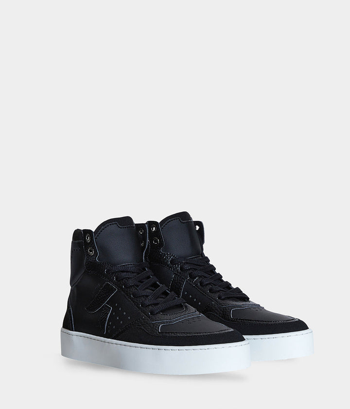 Sneaker Matéo montante biosourcée &amp; recyclée noire - Tennis éthique, écoresponsable et vegan