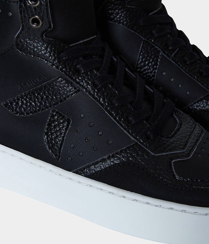 Détails sneaker Matéo montante biosourcée &amp; recyclée noire - Tennis éthique, écoresponsable et vegan