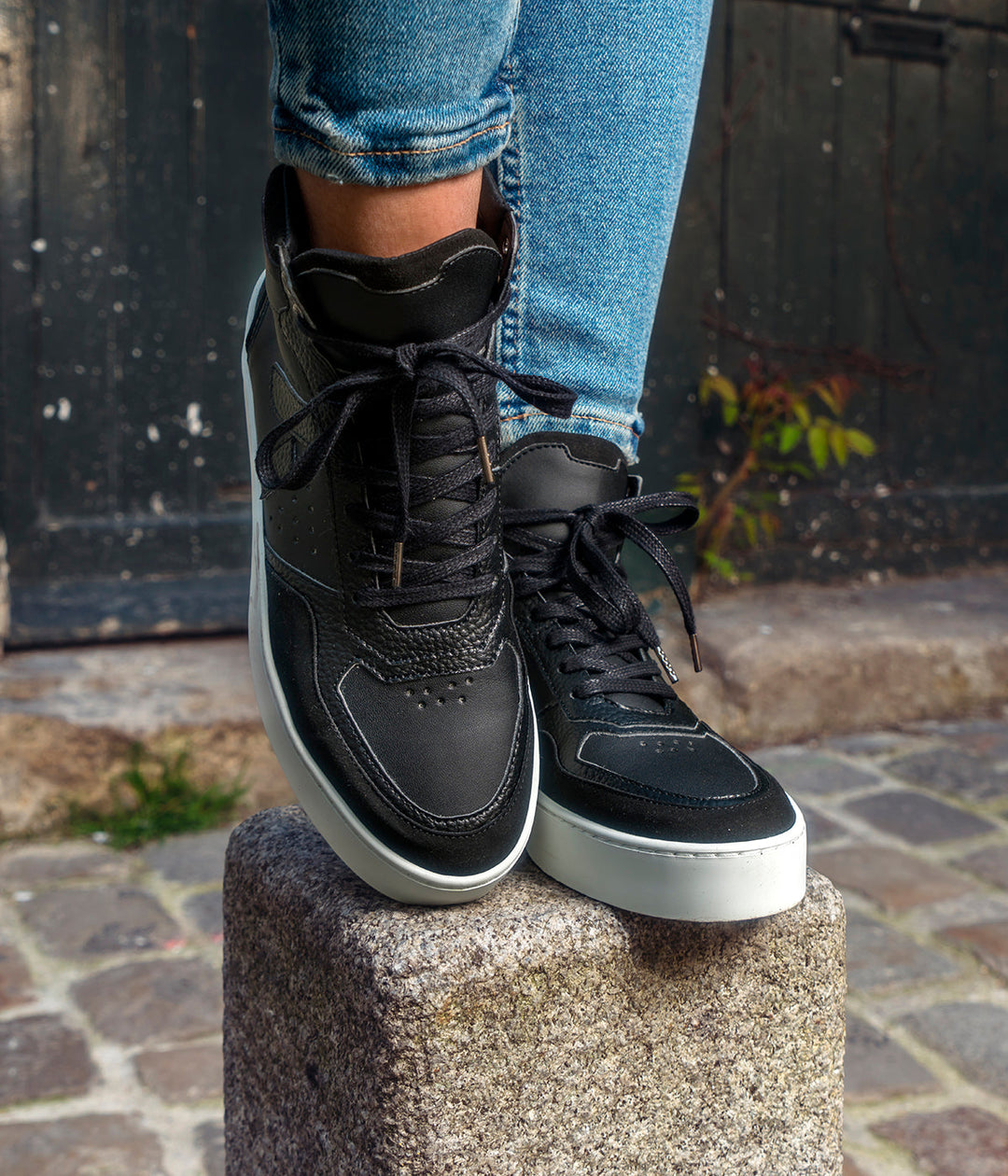 Sneaker Matéo montante biosourcée &amp; recyclée noire - Tennis éthique, écoresponsable et vegan
