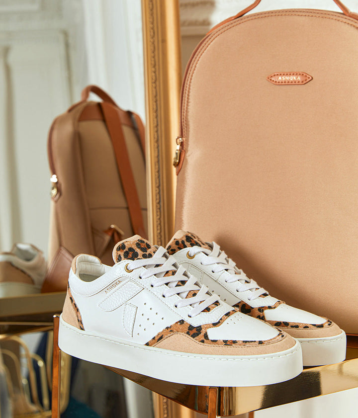 Sneaker Mateo Basse biosourcée &amp; recyclée Léopard - tennis éthique, écoresponsable et vegan