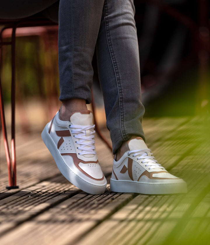 Sneaker Matéo basse biosourcée &amp; recyclée nude - Tennis éthique, écoresponsable et vegan