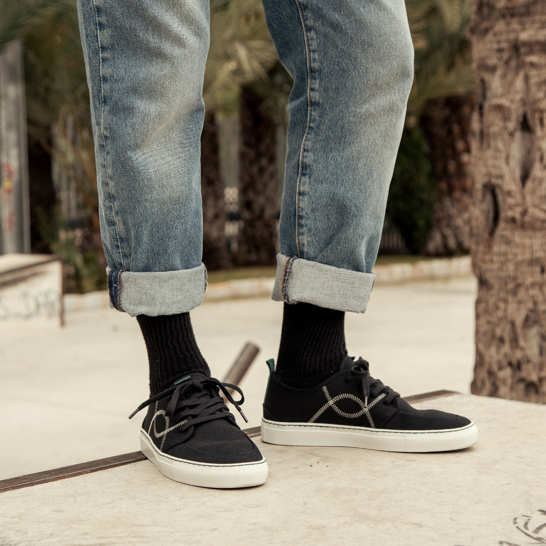 Baskets vegan noir homme skate