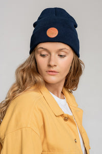 bonnet vegan en coton bio bleu marine