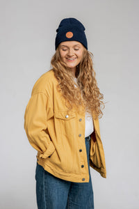 bonnet vegan en coton bio bleu marine