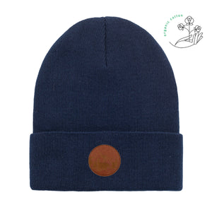 bonnet vegan en coton bio bleu marine