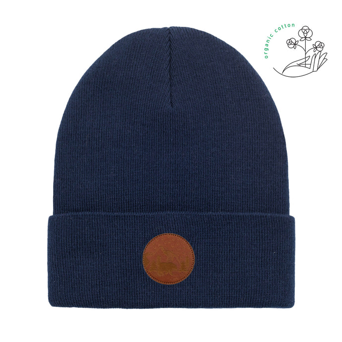 bonnet vegan en coton bio bleu marine