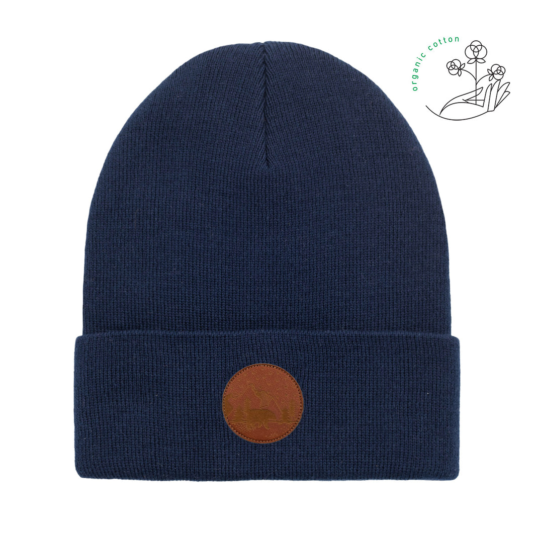 bonnet vegan en coton bio bleu marine