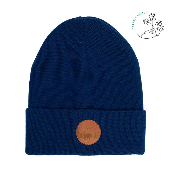 bonnet vegan en coton bio bleu