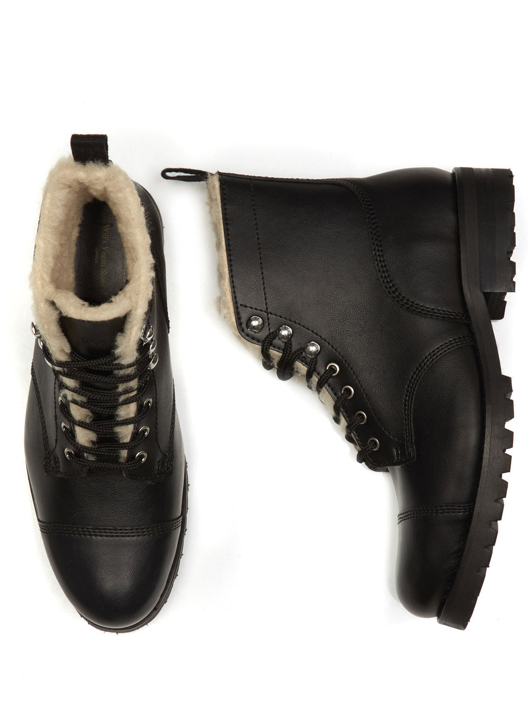 bottines vegan style worker fourrées