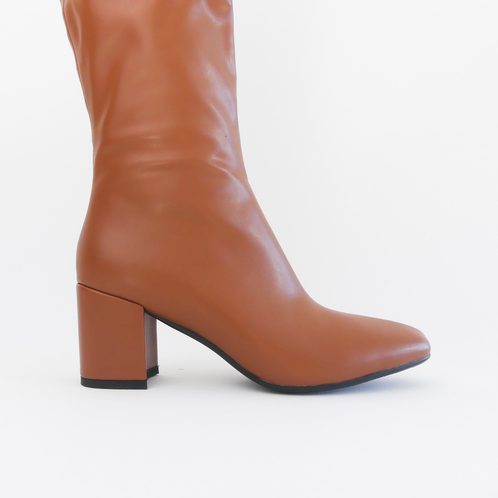 Bottes a talon Vegan camel style vintage Zebra Vegan Shop