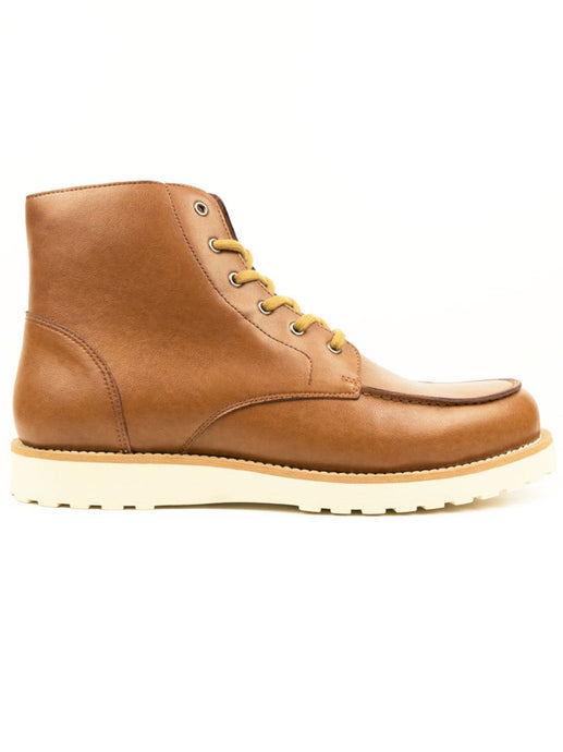 bottines vegan marron à lacet en cuir vegan