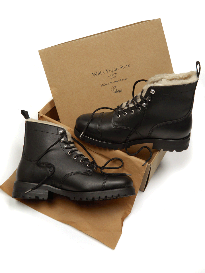 bottines vegan style worker fourrées