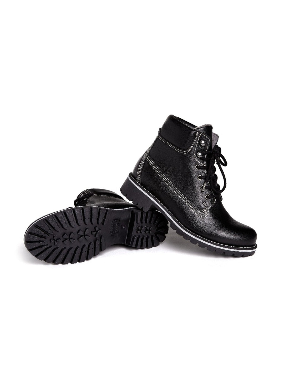 Dock Boots en cuir vegan noir avec intérieur fourré