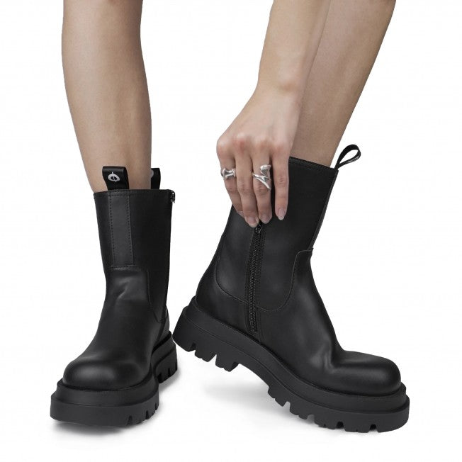 bottines noire vegan chunky