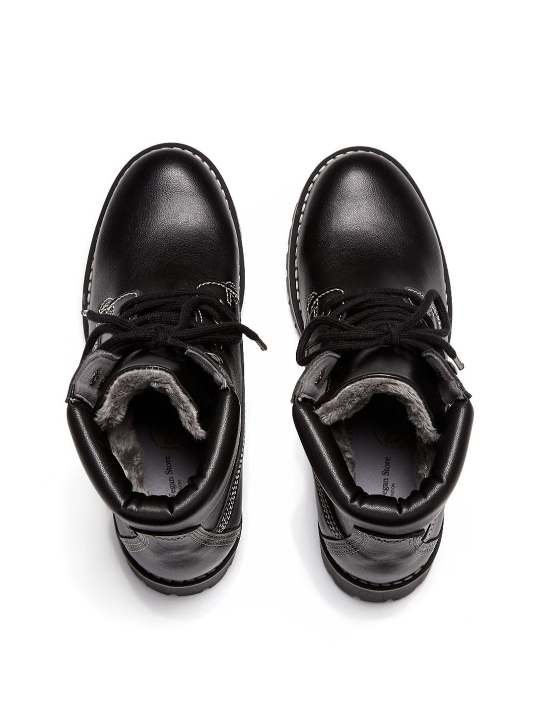 Dock Boots en cuir vegan noir avec intérieur fourré