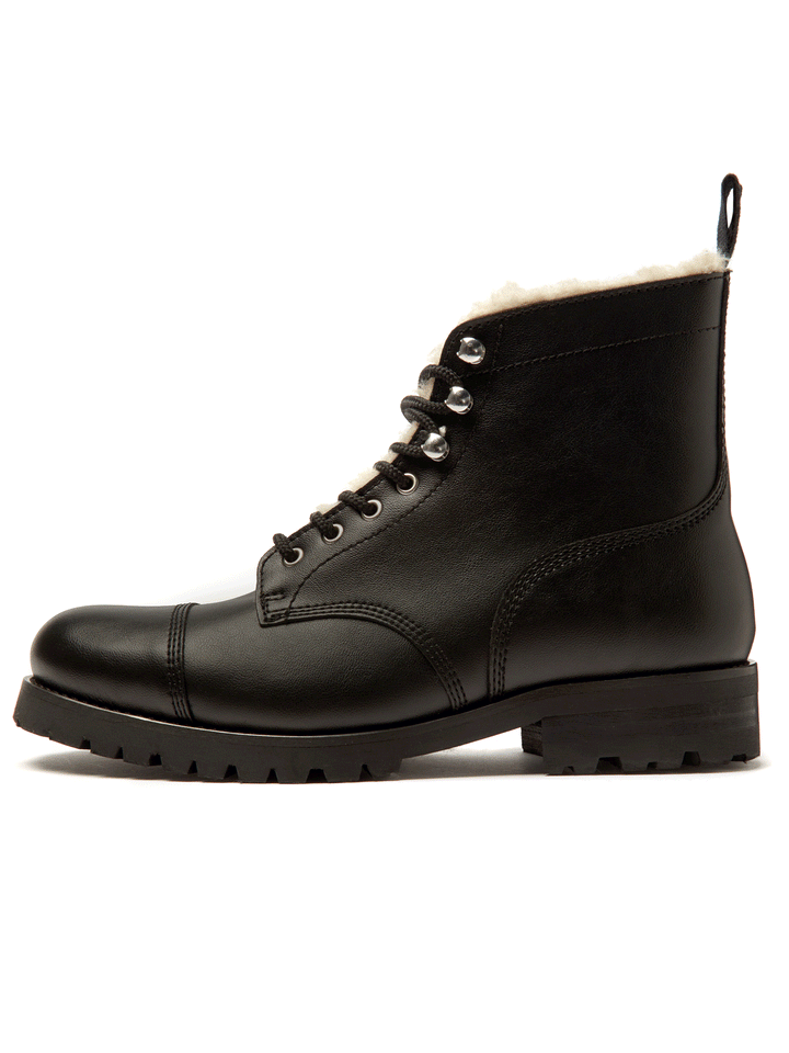 bottines vegan style worker fourrées
