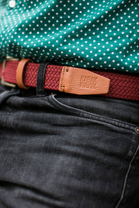 Dark Red Woven Belt