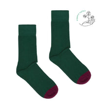 Load image into Gallery viewer, chaussettes coton bio verte