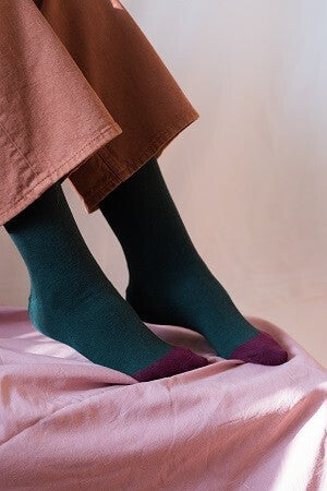 chaussettes coton bio verte